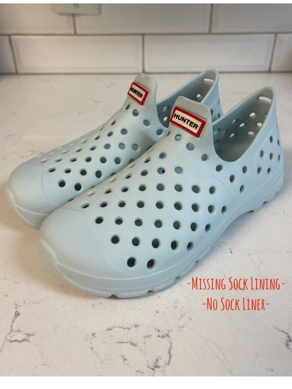 Hunter Original Kid's Lightweight Outdoor Shoes In Blue Size 13 Missing Lining